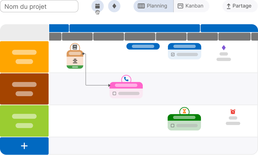 Organisation visuelle en bulles pour une gestion intuitive des tâches