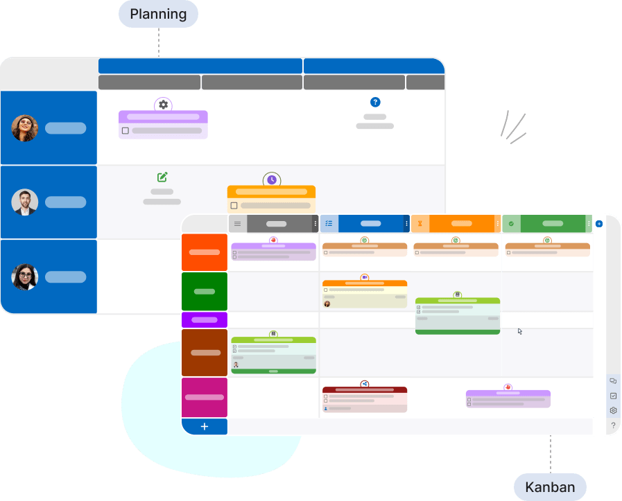 Interface de planification Kanban pour une gestion visuelle des tâches