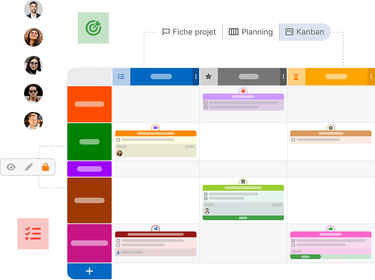 Liste de projets et ensemble de couleurs