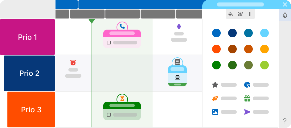 A visual management oriented online planning with many graphic options