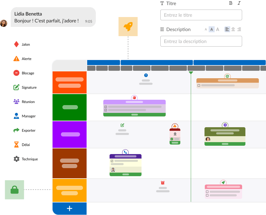 Exemple de planning collaboratif dans Bubble Plan
