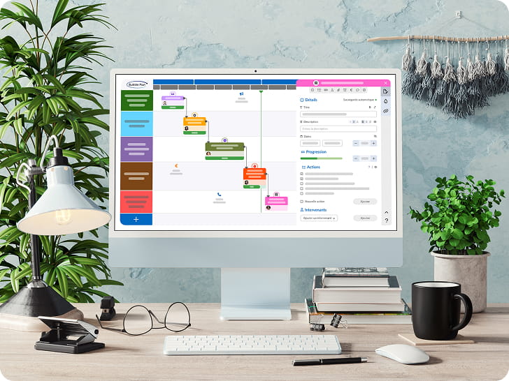 Planning Bubble Plan affiché sur un écran de bureau