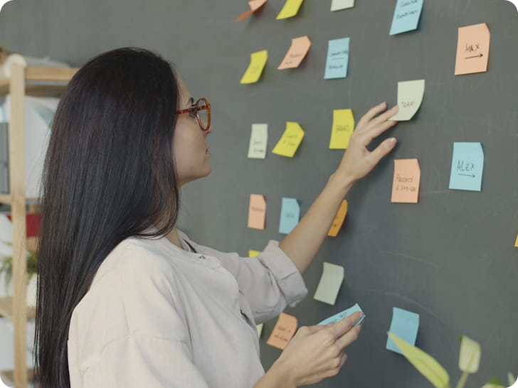 Utilisation d'un tableau Kanban physique