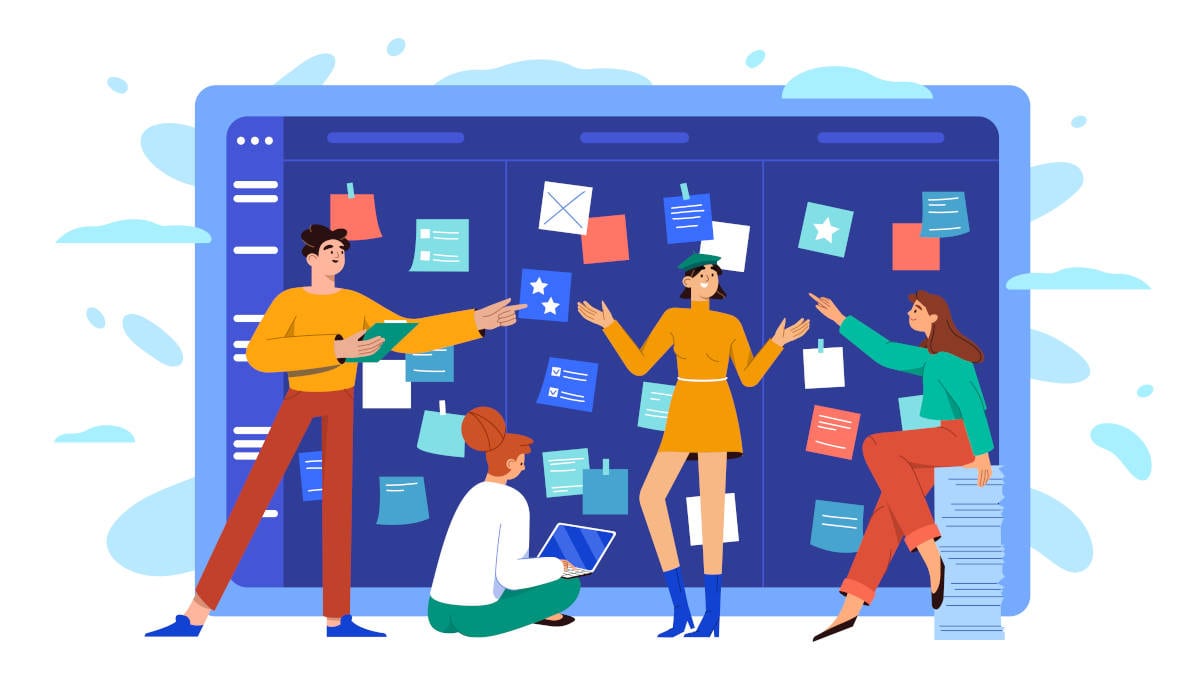 Un tableau Kanban complexe