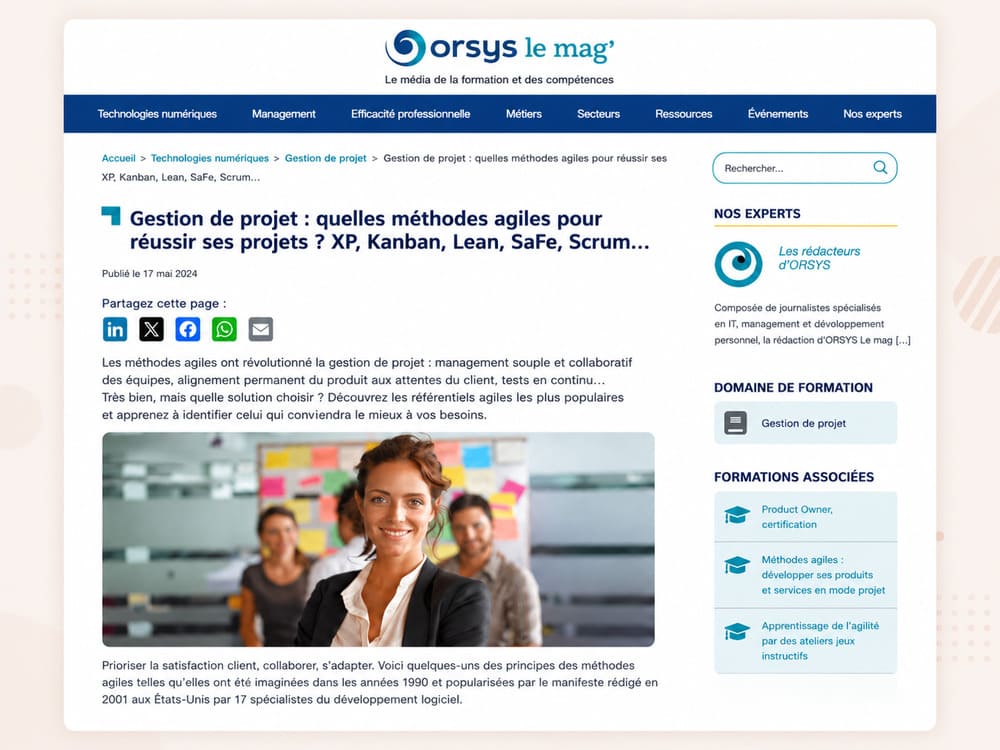 Guide Orsys des méthodes agiles et des outils de gestion de projet