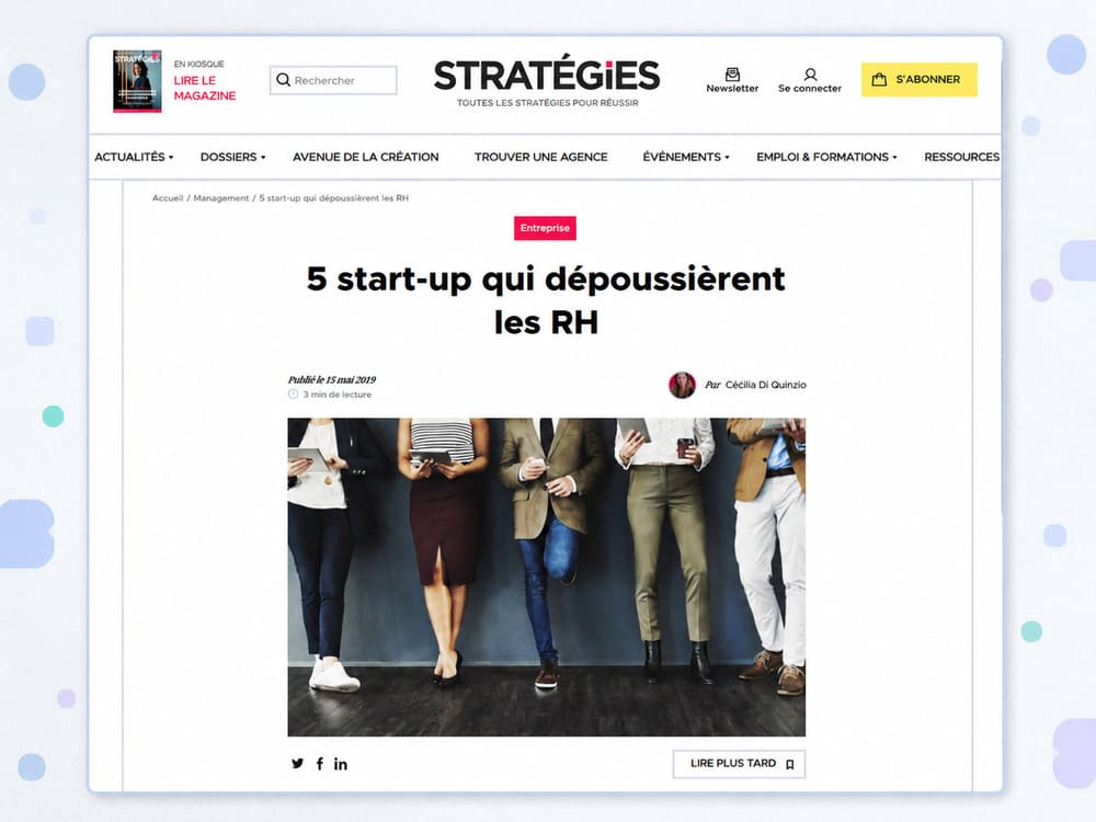 Sélection Stratégies de cinq start-up qui renouvellent les ressources humaines