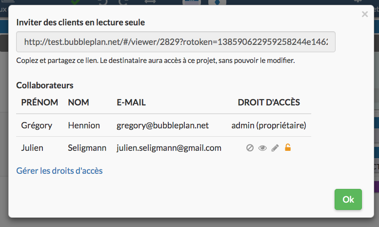 Attribuer des droits d'accès avec Bubble Plan