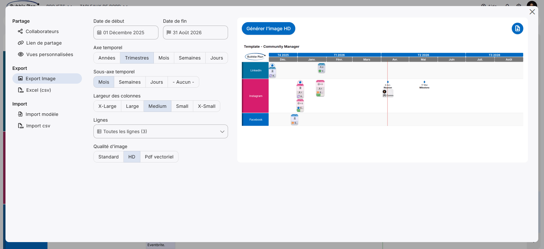 découvrez les exports dans  Bubble Plan