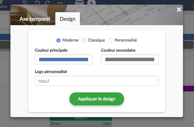 Changer le graphisme de votre timeline projet