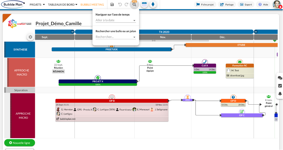 capture filtre recherche planning