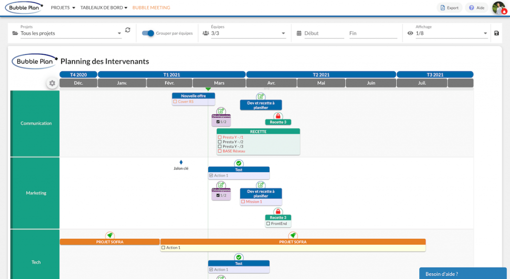 planning intervenants gestion équipe