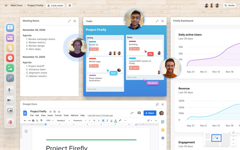 Bureau virtuel et jeux sur Teamflow