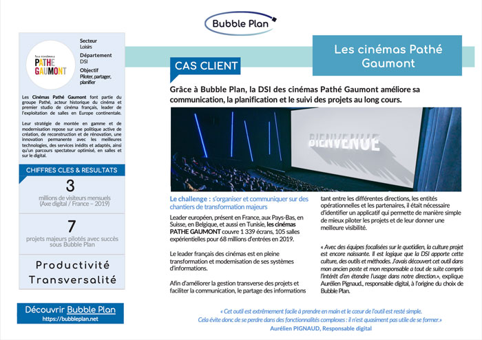 Pathé Gaumont cas client