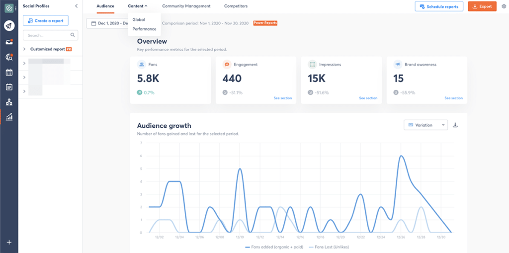 Reportings Agorapulse