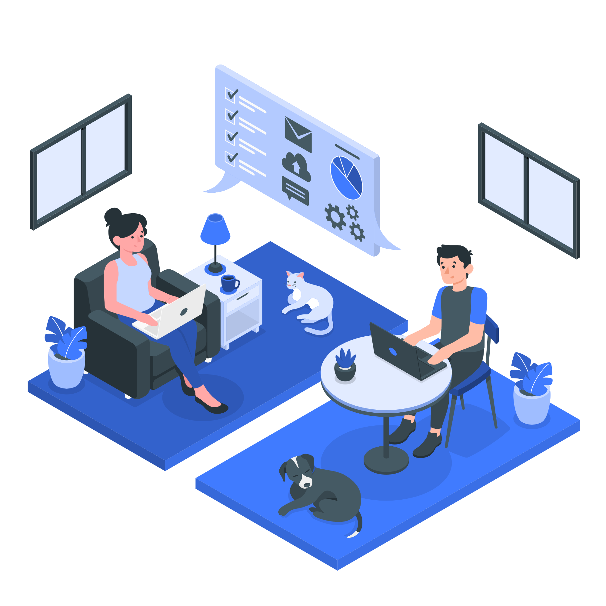 Illustration du télétravail
