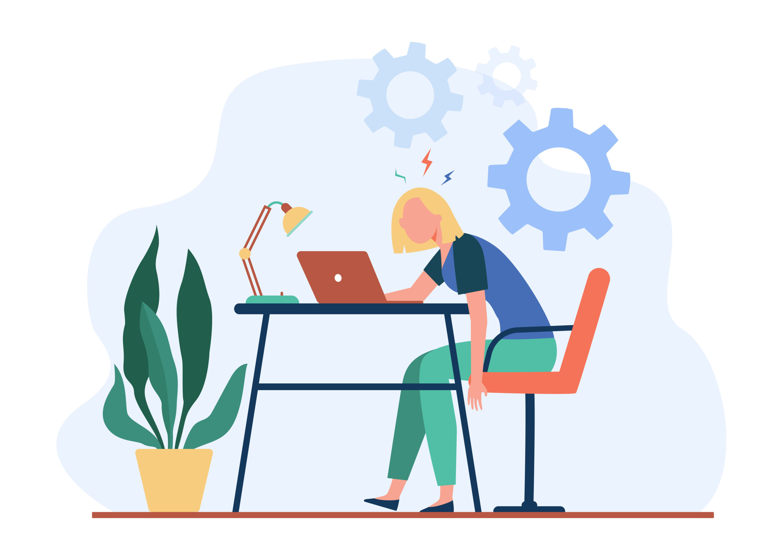 Illustration du surmenage en freelance