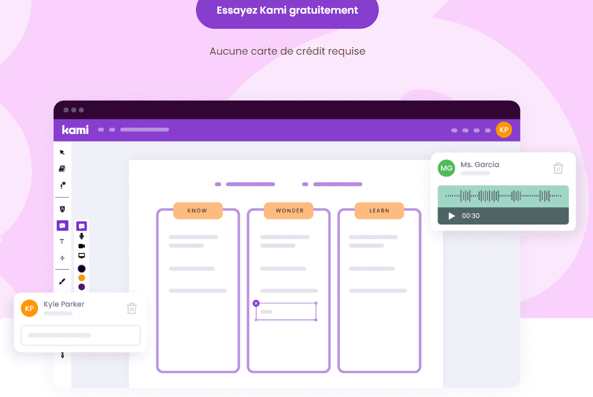 Nouvelle interface du site vitrine de l’éditeur de PDF Kami, un design un peu enfantin mais qui n'en ai pas moins attractif