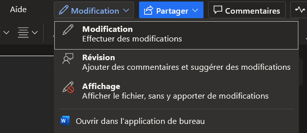 modifier un document microsoft word et voir les modifications qui lui ont été apporté avec la fonctionnalité "modifications"