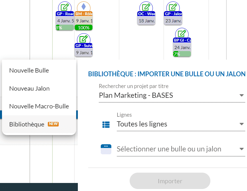 gros plan sur la fonction bibliothèque d'éléments