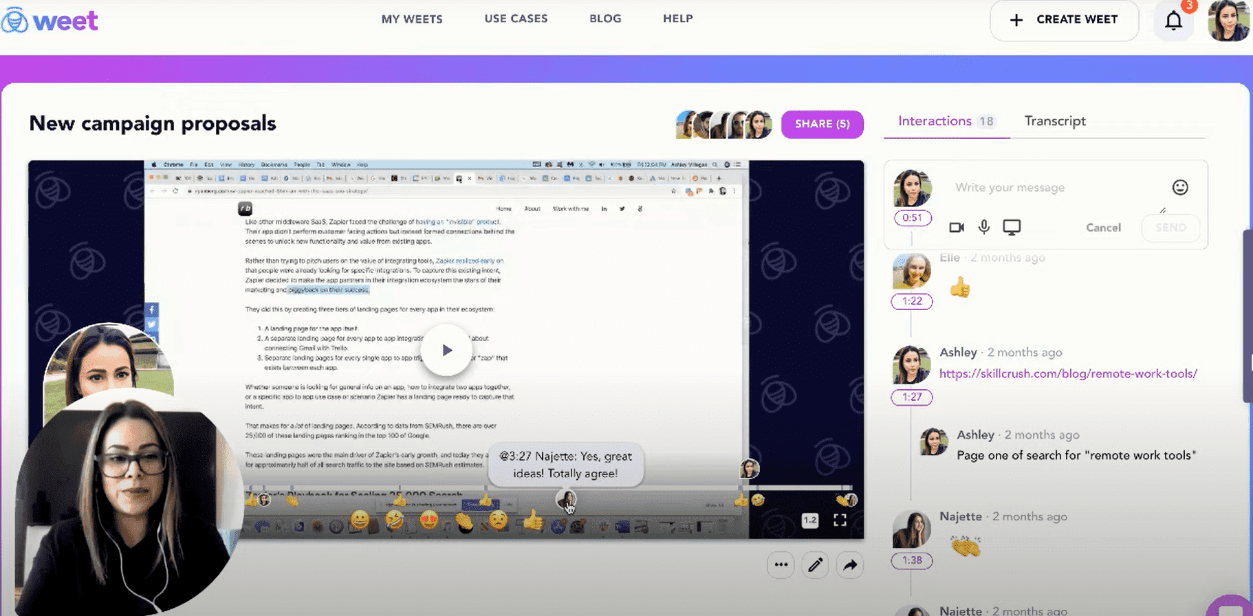 capture d'écran de la vidéo "Weet for Product Hunters" sur le compte YouTube de Weet à trois minutes et cinquante secondes de la vidéo capture d'écran de la vidéo "Weet for Product Hunters" sur le compte YouTube de Weet à trois minutes et cinquante secondes de la vidéo