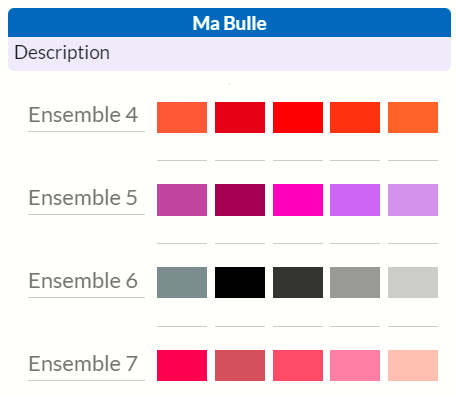 couleurs roses et rouges et violet sur bubble plan pour décorer votre planning dédié à la Saint Valentin