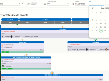 Portefeuille de projets : une vue planning pour les directeurs de projet