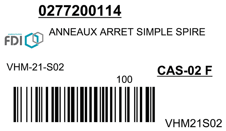 Exemple d'étiquette Kanban issu du site de FDI