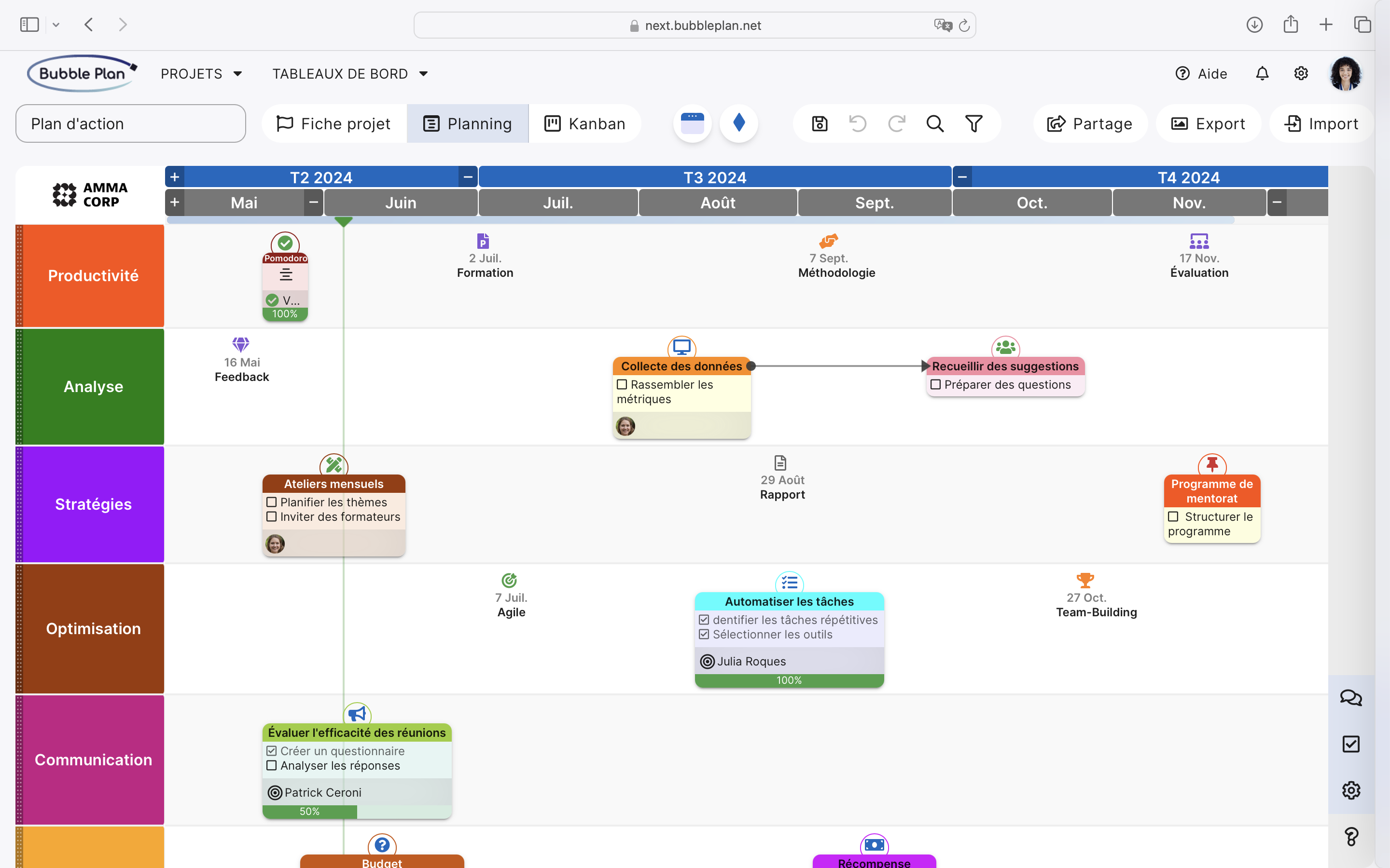 Modéliser un projet de plan de communication sur un logiciel dédié, Bubble Plan