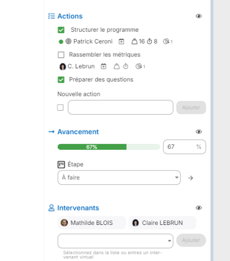 Astuce de pilotage de l'avancement d'action avec Bubble Plan