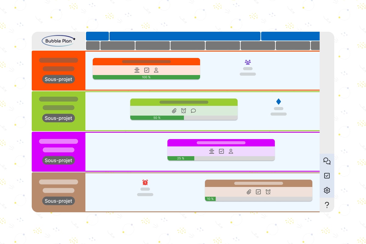Découvrez les sous projets dans Bubble Plan