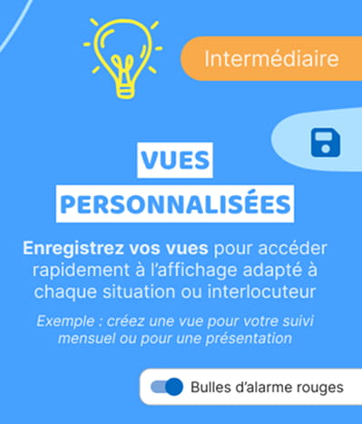 retrouvez immédiatelement les informations clés grâce aux vues de travail