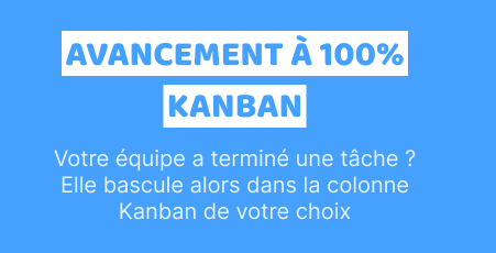 L'avancement des tâches dans le tableau Kanban
