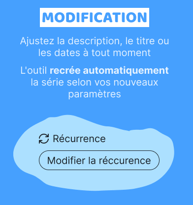 Les modifications de récurrences dans l'outil