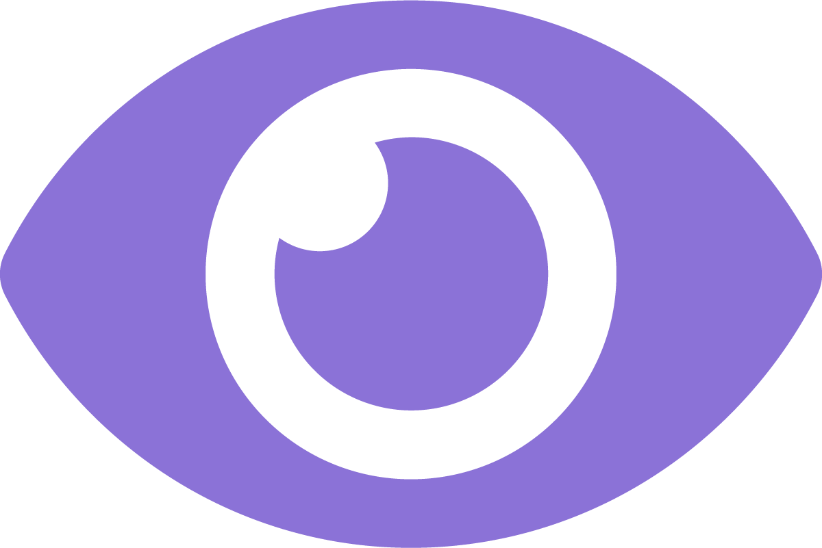 Purple icon of a visual software