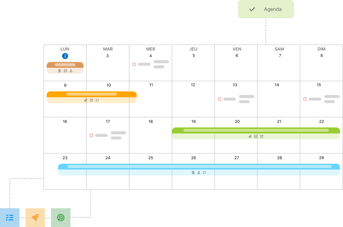 Bubble Plan agenda view dashboard