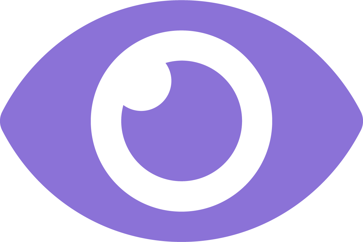 Purple icon of a visual software