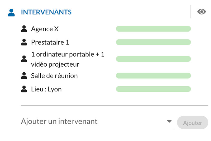 Visual stakeholder lists to track and organise everything in our project management tool