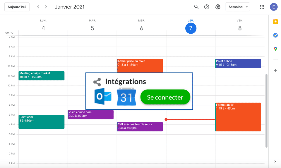 The Bubble Plan collaborative tool can be synchronised with your Google and Outlook calendars