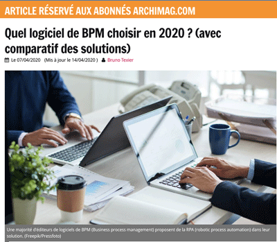 ArchiMag's comparison of the best BPM software in 2020, including Bubble Plan