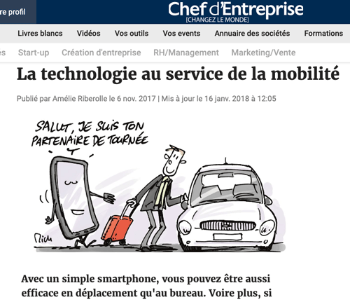 Chef d'entreprise magazine on mobility and technological tools for better management